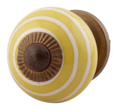 Yellow Striped Small Ceramic Cabinet Knobs Online